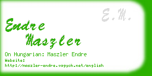 endre maszler business card